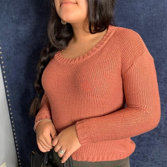 Razzle Dazzle Burgandy LongSleeve Crewneck Sweater - Picture 4 of 7